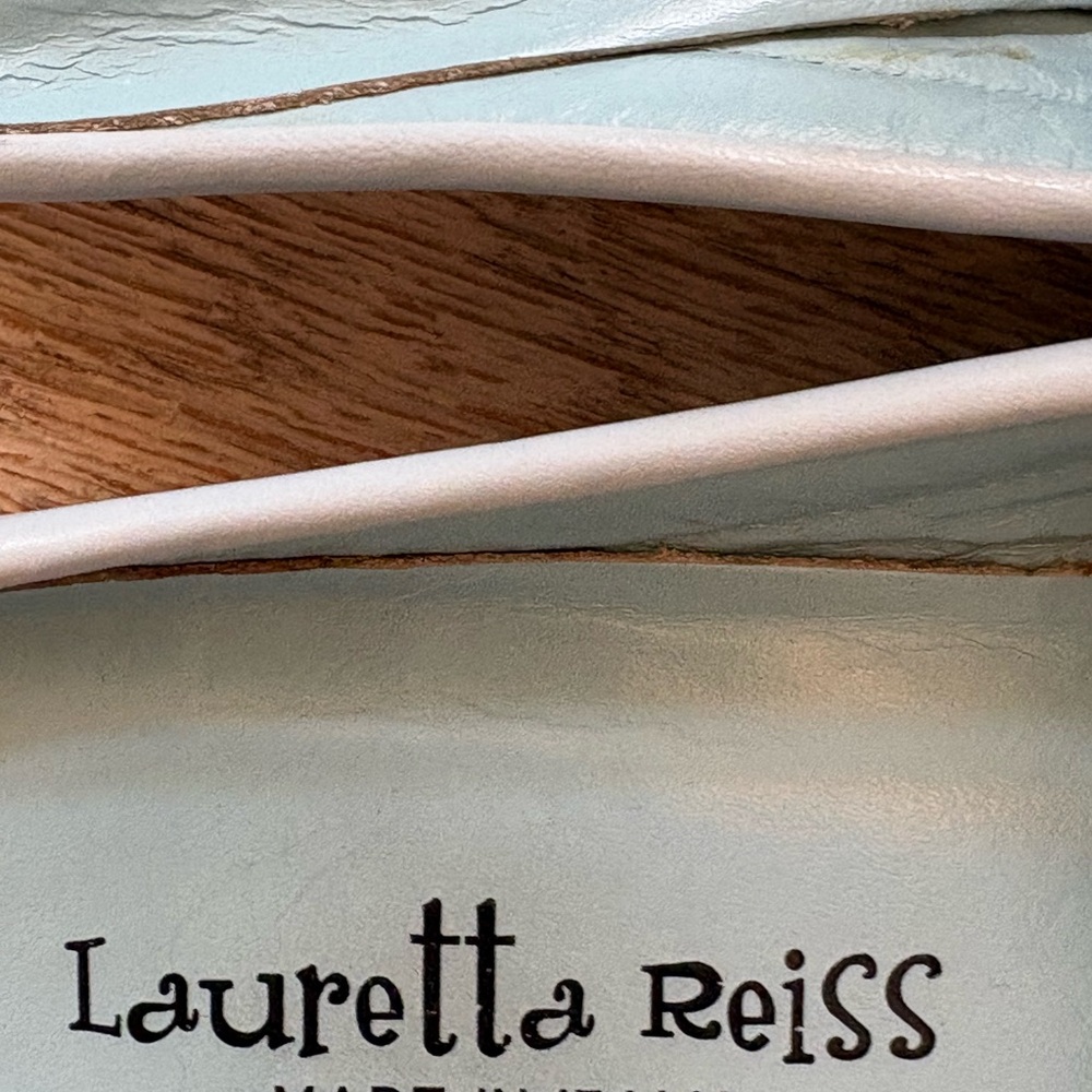 Designer Lauretta Reiss Leather Jewel Mules Loafers - Picture 7 of 9
